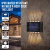 Gesto Plastic 8W Solar Up Down Wall Sconce Light Waterproof 2-Way Led Outdoor Wall Lamp with 1200mAh Battery,Auto Day Off & Night On,Exterior Light for Garden,Fence,Balcony,Patio,Stairs- Pack of 2