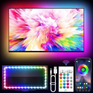 Gesto RGB LED Strip Light TV Backlight with App & Remote | 5V USB Powered Music Sync Light for 16-40" TV,PC,Laptop & Monitor | Multicolor Bias Lighting Kit for Gaming, Movies & Home Decor- 2 Meter