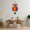 GiftOday Owl Shape Wooden Wall Hanging For Home Decor | Evil Eye Decoration Livingroom, Dining Room | Modern Artwork | Designer Mdf Item | Wall Hanging Ornament Door Decorative (18 x 30 CM)