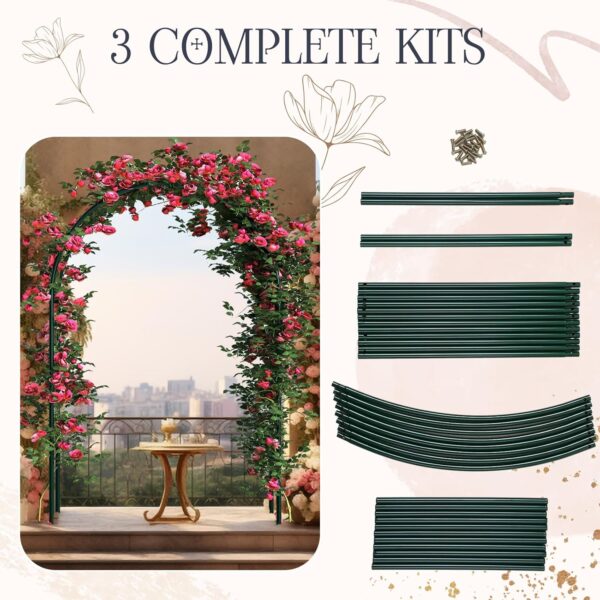 HASTHIP® Metal Plant Stands for Garden, Arch Trellis for Plants Flower Holder Outdoor Steel Plant Stand (Black, 240x140x37cm) - Indoor/Outdoor Balcony Decoration for Backyard, Lawn, Patio