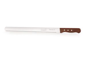 HAZEL Bread Knife for Cutting | Bread Cutting Knife with Wooden Handle | Stainless Steel Cake Cutter Slicer Tool (Wide Teeth Bread Knife, 14 Inches)