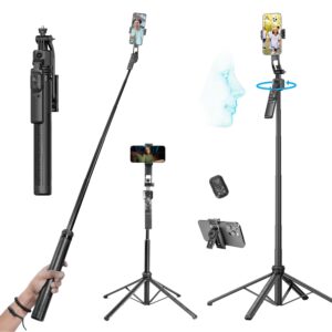 HIFFIN H8 AI-Powered 360° Auto Face Tracking Selfie Stick Tripod HIFFIN H8 AI-Powered 360° Auto Face Tracking Selfie Stick Tripod | 63-inch/160 cm Long Aluminium Extension Stand for Mobile & Camera | Quad-Leg Stability, Auto Rotation for Vlogging & Shooting