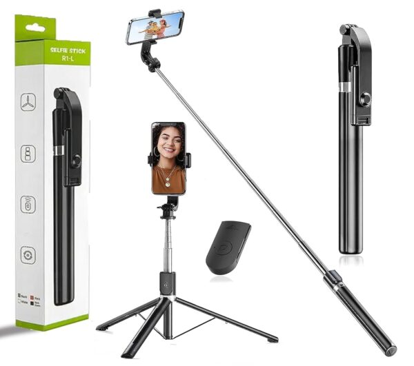 HOLD UP 67Inch/ 170cm Long Selfie Stick Tripod Stand with Wireless Remote, Long Tripod Stand with 360° Rotation, Compatible with Mobile/GoPro for Travel,Compatible with iPhone and All Smartphones
