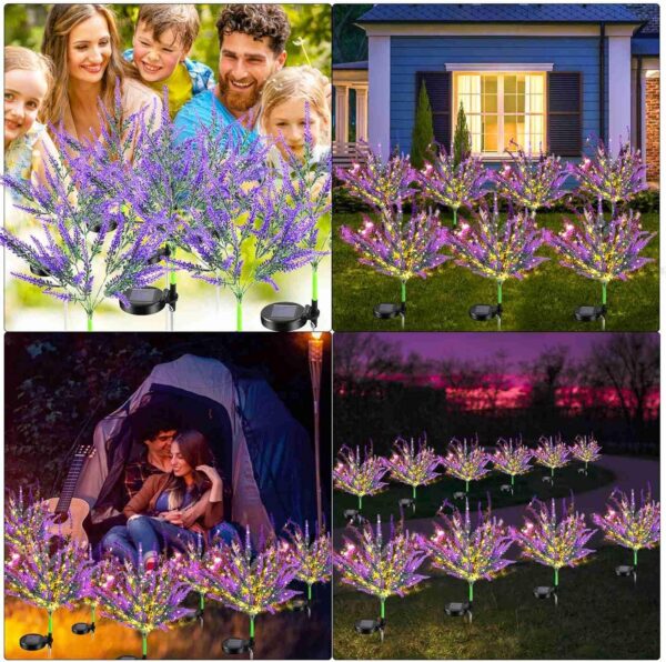 HORSEA Solar Garden Lights Outdoor Decorative Lavender Tree Light, Warm White LED Solar Powered Waterproof Pathway Lamp for Lawn Yard Patio Home Landscape Décor