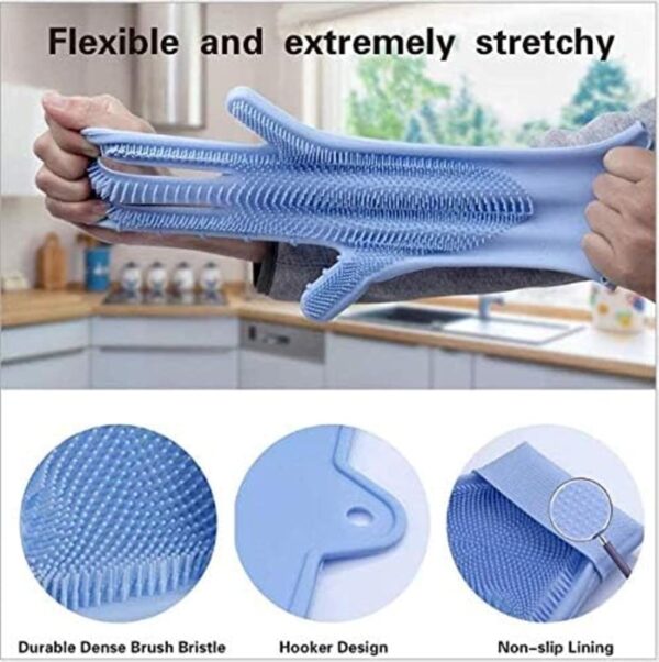 Hand Gloves for Kitchen Cleaning dish Washing Gloves Silicone Dishwashing Hands Vessel dishwasher wash utensil For Women Men House essentials for Bathroom Cleaning Pet Hair Care Car Washing