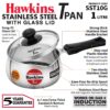 Hawkins-1-Litre-Tpan-Stainless-Steel-Tea-Pan-with-Glass-Lid-Induction-Sauce-Pan-Chai-Pan-Small-Pan-Silver-SST10G.jpg Hawkins 1 Litre Tpan, Stainless Steel Tea Pan with Glass Lid, Induction Sauce Pan, Chai Pan, Small Pan, Silver (SST10G)