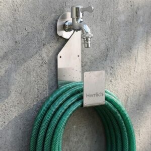 Herrlich Homes Durable Heavy Duty 304 Stainless Steel Garden Pipe Herrlich Homes Durable Heavy Duty 304 Stainless Steel Garden Pipe Stand | Wall Mounted Watering Hose Holder | Portable Irrigation Hose Hanger | Garden Pipe Holder Hook | Pack of 1 | Steel