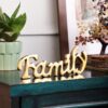 Heyearth Tabletop Freestanding Family Sign |Decorative Metal Words Home Decor Heyearth Tabletop Freestanding Family Sign |Decorative Metal Words Home Decor |Table Centerpiece Words |Decorative Metal Word |Table Artifact |Lucky family |Figurine -Fengshui Vastu Lucky |Art Piece