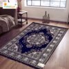 Home Decor Cotton Carpets for Living Room 5x7 feet Multi-Use Home Decor Cotton Carpets for Living Room 5x7 feet Multi-Use Flower Design Carpet Mats (Blue Colour)