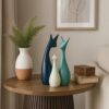Home Decor Lucky Deer Family Statue Ceramic Figures - (Set Home Decor Lucky Deer Family Statue Ceramic Figures - (Set of 3, Navy Blue, Lemon and Light Green)