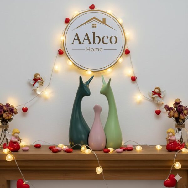 Home-Decor-Lucky-Deer-Family-Statue-Ceramic-Figures-Showpiece-Set-of-3-Modern-Abstract-Figurines-for-Home-Living-Room-Office-Decor.-GreenLight-GreenPink.jpg Home Decor Lucky Deer Family Statue, Ceramic Figures Showpiece, Set of 3 Modern Abstract Figurines for Home, Living Room, Office Decor. (Green/Light Green/Pink)