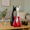 Home Decor Lucky Deer Family Statue Piano Finish Ceramic Figures Home Decor Lucky Deer Family Statue Piano Finish Ceramic Figures - (Set of 4, Red Black, White)