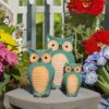 Home and More Jagat Singh and Sons Decorative Ceramic Family Figurine, Set of 3 Home Decor (Green owl Family)
