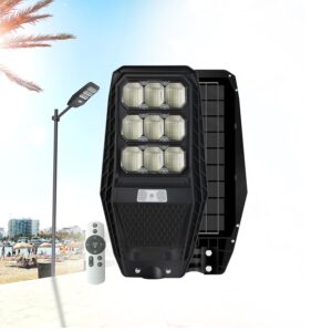 Homehop 100W Solar Street Light Outdoor Waterproof Motion Sensor Security Homehop 100W Solar Street Light Outdoor Waterproof Motion Sensor Security Automatic Wireless Wall Lamp for Home & Garden with Remote Control (Cool White)