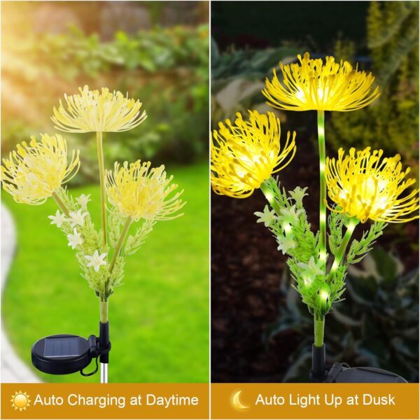 Homehop Solar Garden Light Outdoor Waterproof 20 LED Decorative Flower Lamp for Pathway, Balcony, Two Light Modes(Warm Light Pack of 2)