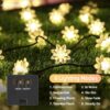 Homehop Solar Light Outdoor Garden 30 Led String Lotus Shape for Garden Balcony Terrace, Lawn Wall Waterproof Rechargeable Decorative Lamp Diwali Decoration Item (6.5 Meters,Warm Colour)