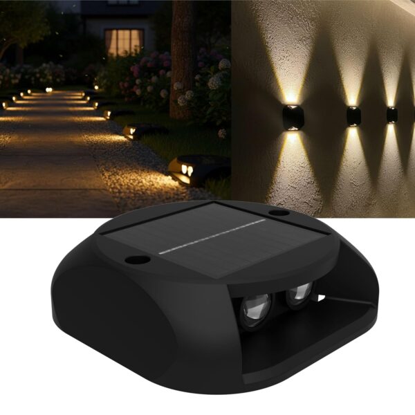 Homehop Solar Light Outdoor Garden Waterproof Decorative Automatic LED Stud Homehop Solar Light Outdoor Garden Waterproof Decorative Automatic LED Stud Lamp for Home, Wall, Balcony, Pathway,Courtyard, Corridor- Ground (ABS-Warm Light)