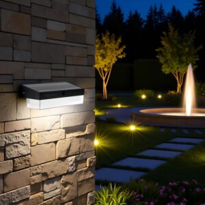Homehop Solar Light Outdoor Garden Waterproof Decorative LED Wall Lamp for Home, Balcony, Patio, Scone and Courtyard Automatic with 3 Color Modes (ABS)