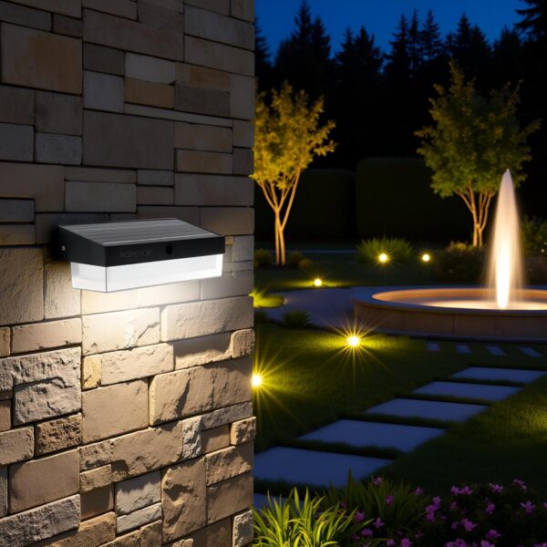 Homehop Solar Light Outdoor Garden Waterproof Decorative LED Wall Lamp Homehop Solar Light Outdoor Garden Waterproof Decorative LED Wall Lamp for Home, Balcony, Patio, Scone and Courtyard Automatic with 3 Color Modes (ABS)