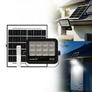 Homehop Solar Light Outdoor Waterproof 100W Flood LED Automatic Wall Lamp for Home, Garden, Balcony, Courtyard, Porch and Patio (6Ah, ABS, Cool White)