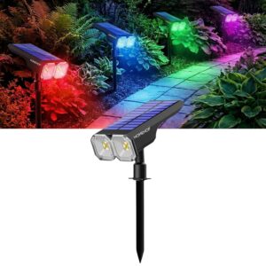 Homehop Solar Lights Outdoor Waterproof 10LED Decorative Spot Lamp for Home, Garden, Landscape, Pathways, Balcony and Lawn with Auto On/Off (RGB Color Mode)