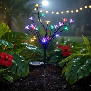 Homehop Stainless Steel, Abs Solar Light Outdoor Home 20 Led Homehop Stainless Steel, Abs Solar Light Outdoor Home 20 Led Blossom Waterproof Decorative Flower Lamp for Garden, Landscape, Patio, Balcony Auto On/Off (Multi Color Pack of 1)