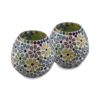 Homesake Tealight Candle Holders for Home Decor, Mosaic Glass, Flowers, Ramadan Decorations for Home, Item for Ramzan Eid Festival Home Decor Item | Pack of 2