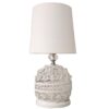 Homesake® Modern Small Crystal Table Lamp,Contemporary Bedroom Bedside Nightstand Lamp,Morden Minimalist, Desk Globe Lamp for Living Room Girls Kids Room, White Fabric Shade (White)