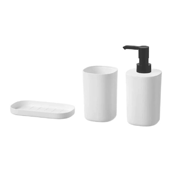 IKEA Plastic, Polypropylene Bathroom Set, White (3 Pieces)