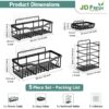 JD FRESH 5 in 1 Self Adhesive Bathroom Shelf Combo/Bathroom Organiser Without Drill/Metal Rust-Proof Strong Adhesive Wall Shelves/Soap Holder with Tooth Brush Holder/Multipurpose Storage Rack (Black)