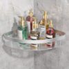 JIALTO 1 Pcs Corner Shelf for Bathroom– Self Adhesive Aluminium JIALTO 1 Pcs Corner Shelf for Bathroom– Self Adhesive Aluminium Wall Mounted Bathroom Organizer Rack for Shampoo & Toiletries, Kitchen Storage Shelf, No Drill (Silver)