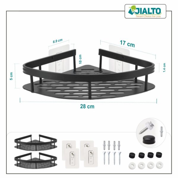 JIALTO-2-PCS-Aluminum-Bathroom-Corner-Shelf-for-Wallrustproof-Nail-Free-No-Drilling-Organizer-Holder-Bathroom-Shelf-for-Wall-Stand-for-Corner-Holder-Washroom-Bathroom-Accessories-Black.jpg JIALTO 2 PCS Aluminum Bathroom Corner Shelf for Wall,rustproof, Nail-Free, No Drilling Organizer Holder, Bathroom Shelf for Wall Stand for Corner Holder, Washroom & Bathroom Accessories (Black)