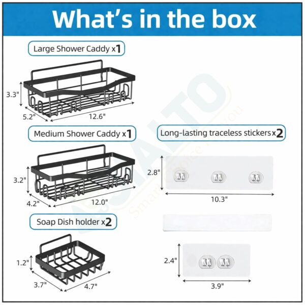 JIALTO-Bathroom-Storage-Organizer-Set-4-in-1-Self-Adhesive-Wall-Mount-Shelves-with-Soap-Holder-No-Drill-Bathroom-Shelves-Bathroom-Adhesive-Shelf-Bathroom-Corner-Shelf-Rack-Black.jpg JIALTO Bathroom Storage Organizer Set 4 -in-1 Self-Adhesive Wall Mount Shelves with Soap Holder, No Drill Bathroom Shelves | Bathroom Adhesive Shelf | Bathroom Corner Shelf Rack (Black)