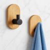 JIALTO Hanging Hooks - Adhesive Wall Hook 2Pcs, Hooks for Wall Without Drilling, Towel Hooks, Coat Hook, Robe Hook, Door Hanger Towel, Bathroom Bedroom Kitchen Hotel Pool