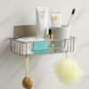 JIALTO Stainless Steel Self-Adhesive Bathroom Organiser with Towel Holder for JIALTO Stainless Steel Self-Adhesive Bathroom Organiser with Towel Holder for Bathroom Accessories β No Drill, Wall Mount Bathroom Shelf for Wall (26L X 12W X 6H CM, Pack of 1)