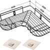 KBZONE Pack of 2 Self-Adhesive Shelf/Storage Organizer for Bathroom and Kitchen Corner Wall Mounted Rack Shelf Bathroom Accessories Storage Rack No Drilling-Shelf Adhesive
