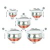KC Stainless Steel Copper Bottom Kitchen Serving, Cooking Bowl | Biryani Handi | Handi Set 5-Pieces with Cover