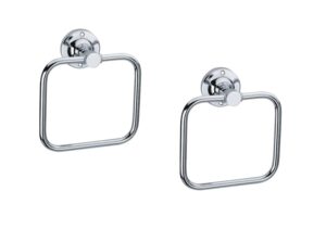 KC Stainless Steel Towel Ring for Bathroom/Wash Basin/Napkin-Towel Hanger/Bathroom Accessories Set of 2 (Square)