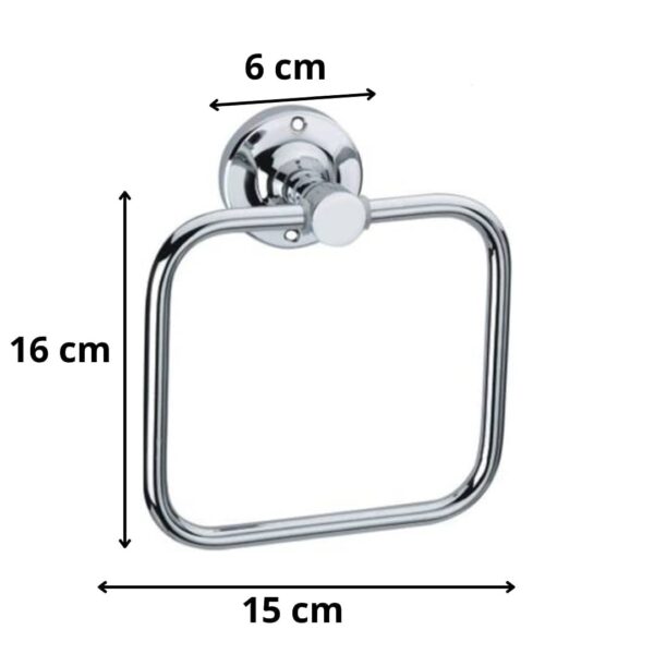KC Stainless Steel Towel Ring for Bathroom/Wash Basin/Napkin-Towel Hanger/Bathroom Accessories Set of 2 (Square)