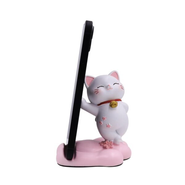 Kawaii Cat Phone Stand – Cute Desk Ornament Universal Holder Kawaii Cat Phone Stand – Cute Desk Ornament Universal Holder for All Smartphones & Tablets – Adorable Desktop Cat Figurine for Office, Home, Gift – Non-Slip & Sturdy Base (Leaning On Wall)