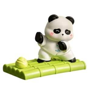 Kawaii Phone Stand – Cute Desk Ornament Universal Holder for All Smartphones & Tablets – Adorable Desktop Cat, Dog, Bear, Panda Figurine for Office, Home, Gift (Kung Fu Fighter Panda)