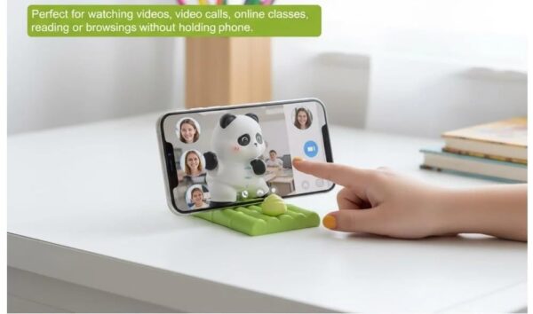 Kawaii Phone Stand – Cute Desk Ornament Universal Holder for All Smartphones & Tablets – Adorable Desktop Cat, Dog, Bear, Panda Figurine for Office, Home, Gift (Kung Fu Fighter Panda)