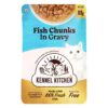 Kennel Kitchen Wet Cat Food for Adults and Kittens, Fish Chunks in Gravy, 12 Pouches (12 X 80 GMS)