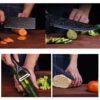 Kitchen Knife Set with Multiple Sizes Chef Cooking Knives with Kitchen Knife Set with Multiple Sizes Chef Cooking Knives with Gift Box| Chef Knife Set for Professional Multipurpose Cooking Kitchen Knife Set Stainless Steel with Peeler(Wooden, Set of 6)