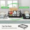 Kitstorack-2-Tier-Dish-Drainer-Rack-for-Kitchen-Counter-Stainless-Steel-With-Swivel-Drainage-Spout-Utensil-and-Cup-Holders-Cutting-Board-Holder-and-Drying-Mat.jpg Kitstorack 2 Tier Dish Drainer Rack for Kitchen Counter, Stainless Steel With Swivel Drainage Spout, Utensil and Cup Holders, Cutting-Board Holder and Drying Mat