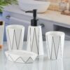 Kookee-Ceramic-Bathroom-Accessories-Set-of-4-Modern-Bath-Set-with-Liquid-handwash-Soap-Dispenser-and-Toothbrush-Holder-Luxury-Gift-Accessory-for-Home-WhiteBlack-10244.jpg Kookee Ceramic Bathroom Accessories Set of 4, Modern Bath Set with Liquid handwash Soap Dispenser and Toothbrush Holder, Luxury Gift Accessory for Home, White/Black (10244)