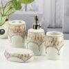 Kookee-Ceramic-Bathroom-Set-–-Stylish-4-Piece-Bath-Accessories-Kit-with-Soap-Dispenser-Toothbrush-Holder-Tumbler-Soap-Dish-–-Modern-Designer-Decor-for-Home-Guest-Bathrooms-11122.jpg Kookee Ceramic Bathroom Set – Stylish 4 Piece Bath Accessories Kit with Soap Dispenser, Toothbrush Holder, Tumbler & Soap Dish – Modern & Designer Decor for Home & Guest Bathrooms (11122)