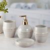 Kookee-Ceramic-Bathroom-Set-–-Stylish-4-Piece-Bath-Accessories-Kit-with-Soap-Dispenser-Toothbrush-Holder-Tumbler-Soap-Dish-–-Modern-Designer-Decor-for-Home-Guest-Bathrooms-Grey-8224.jpg Kookee Ceramic Bathroom Set – Stylish 4 Piece Bath Accessories Kit with Soap Dispenser, Toothbrush Holder, Tumbler & Soap Dish – Modern & Designer Decor for Home & Guest Bathrooms, Grey (8224)