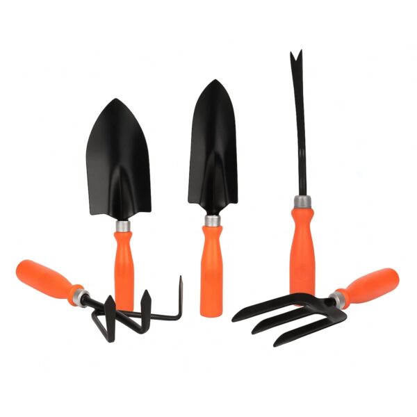Kraft Seeds Gardening Hand Tools Set - 5 Pieces (Cultivator, Big and Small Trowel, Weeder, Fork) | Tools for Home Garden | Durable Plant Tool Kit | Farming Tools