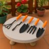 Kraft Seeds Gardening Hand Tools Set - 5 Pieces (Cultivator, Big and Small Trowel, Weeder, Fork) | Tools for Home Garden | Durable Plant Tool Kit | Farming Tools